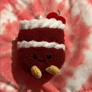 Cute velvet cake jellycat plush keychain